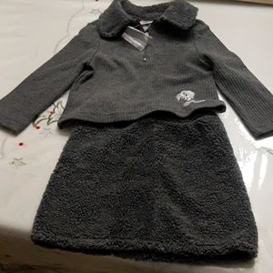 Disney Toddler 101 Dalmatians, 4T, Grey Shirt & Top. Never Worn.